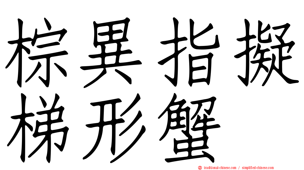 棕異指擬梯形蟹