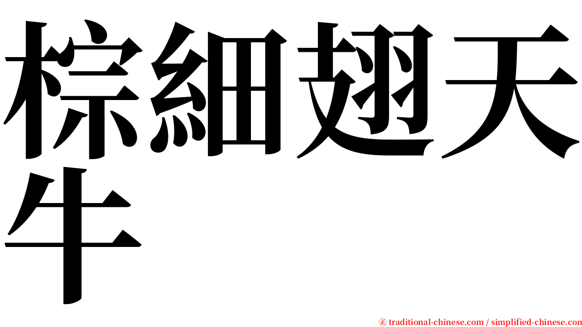 棕細翅天牛 serif font