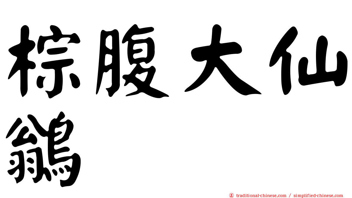 棕腹大仙鶲