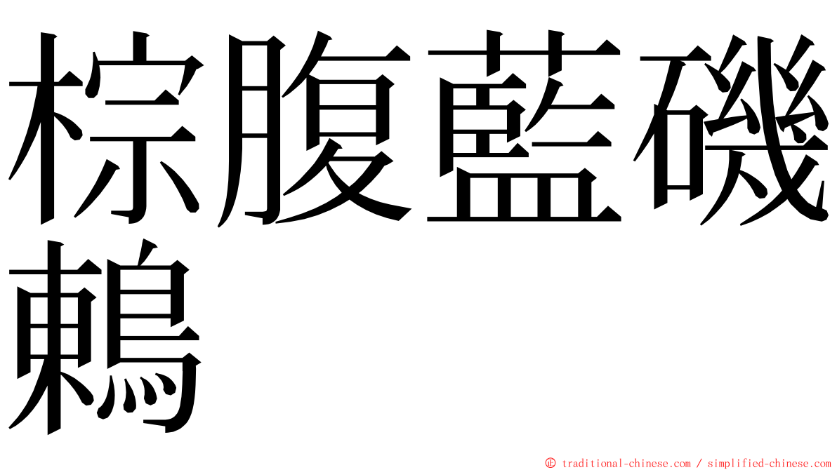棕腹藍磯鶇 ming font