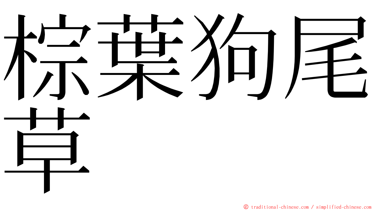 棕葉狗尾草 ming font
