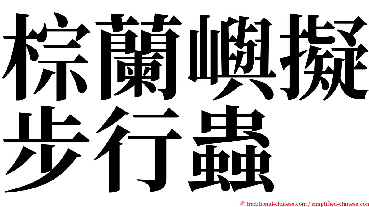 棕蘭嶼擬步行蟲 serif font