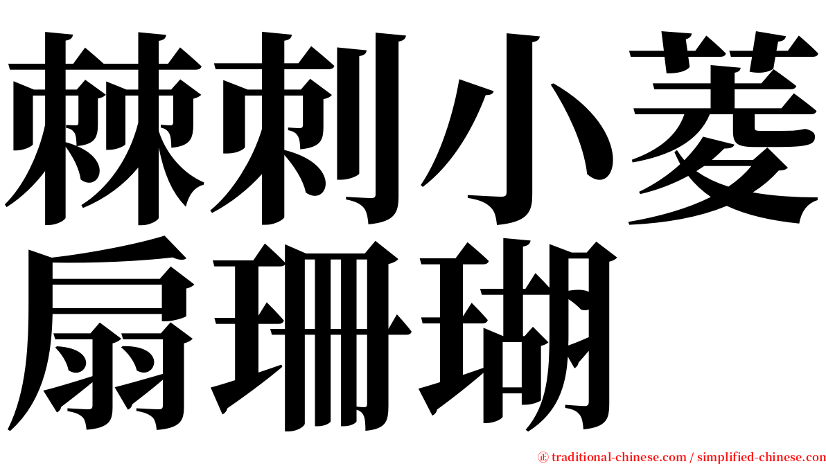 棘刺小菱扇珊瑚 serif font