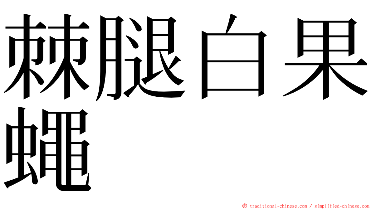 棘腿白果蠅 ming font