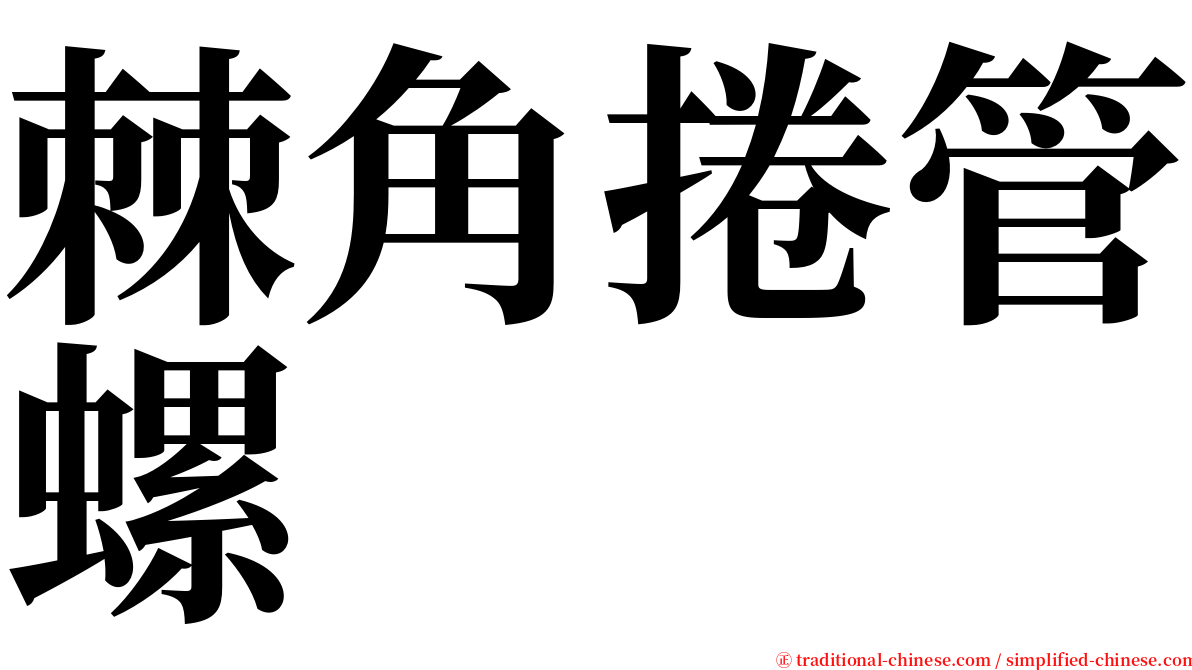 棘角捲管螺 serif font