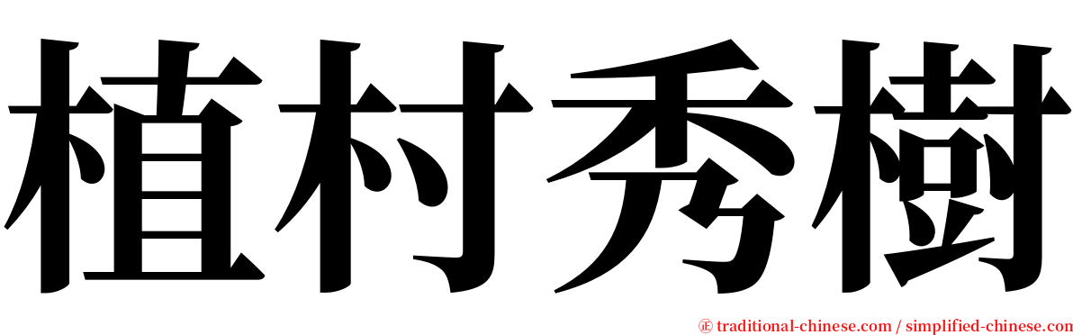 植村秀樹 serif font