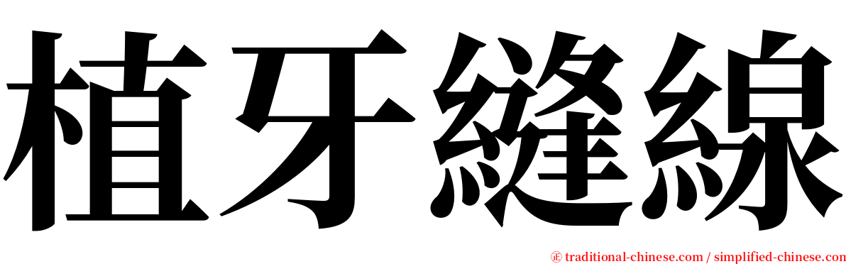 植牙縫線 serif font