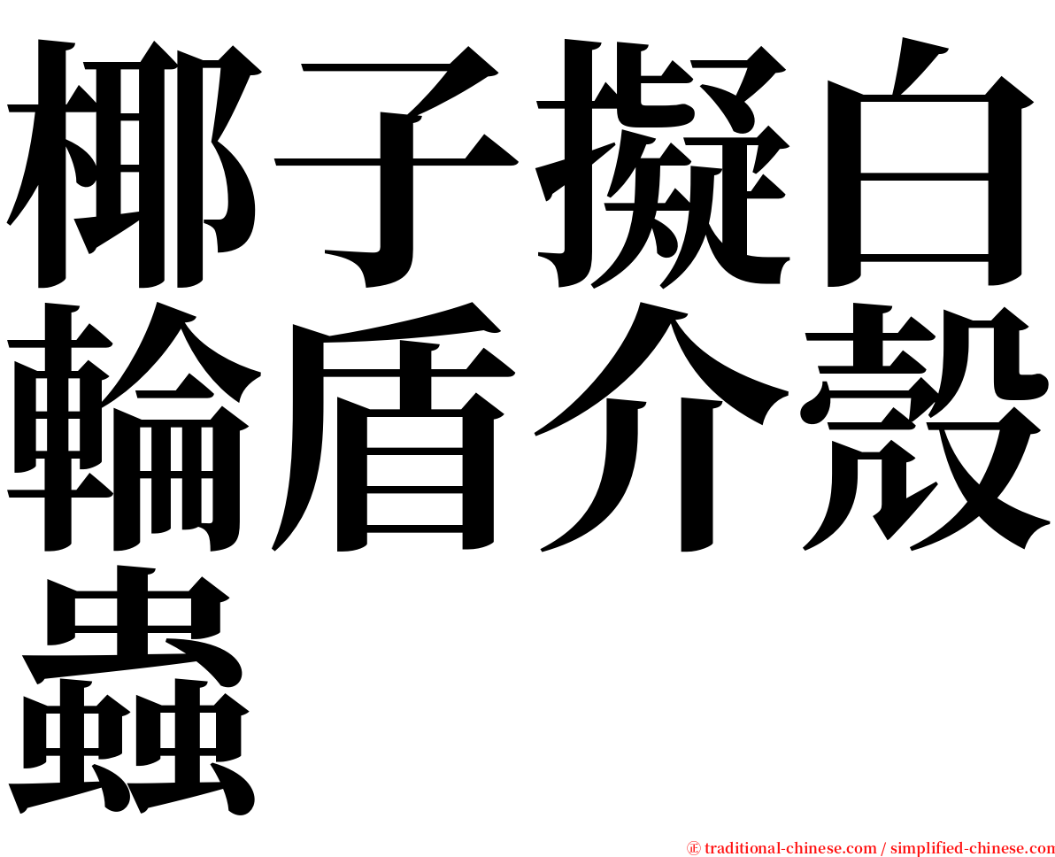 椰子擬白輪盾介殼蟲 serif font