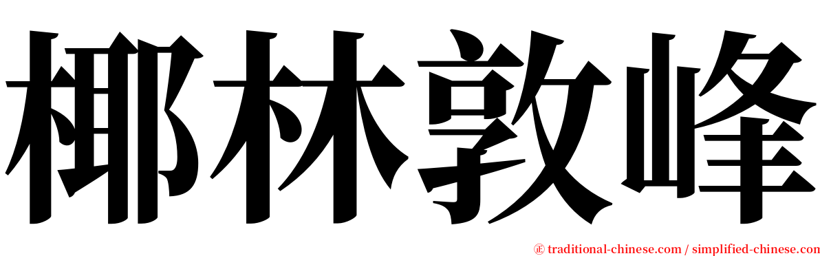 椰林敦峰 serif font