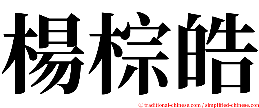 楊棕皓 serif font