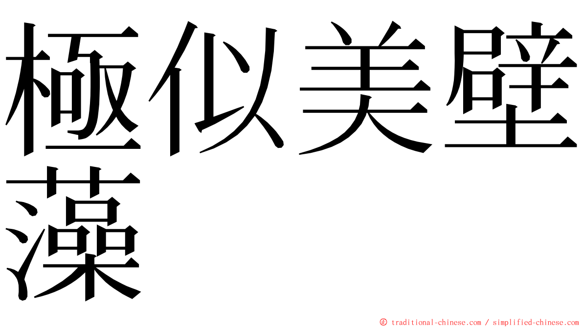 極似美壁藻 ming font