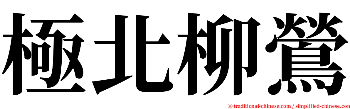 極北柳鶯 serif font