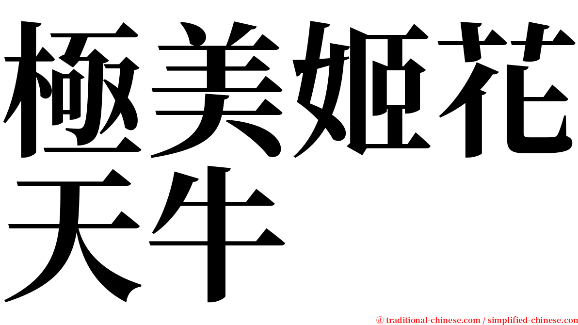 極美姬花天牛 serif font