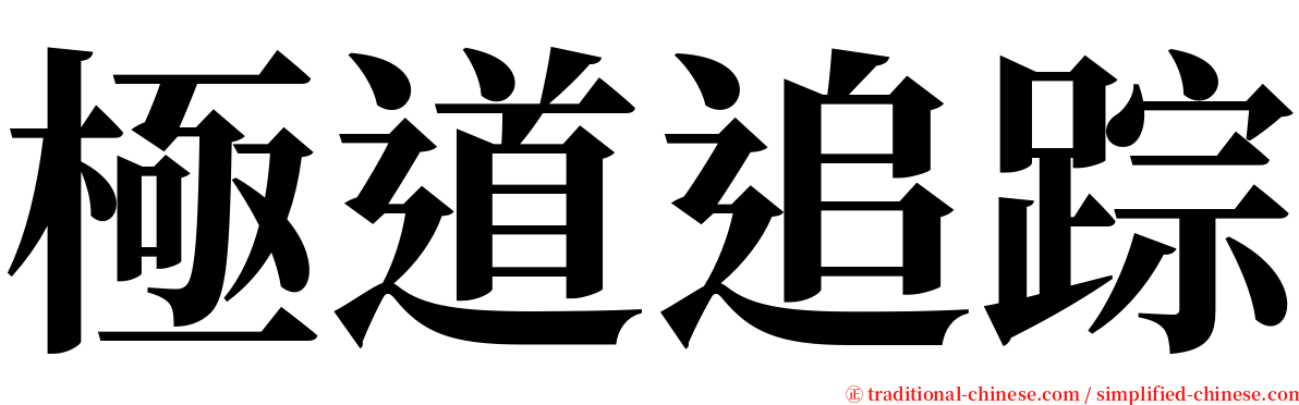 極道追踪 serif font