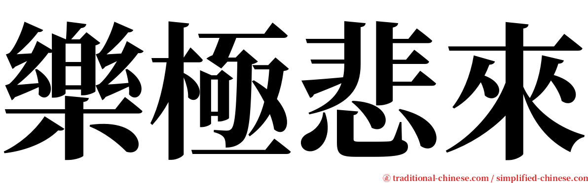 樂極悲來 serif font