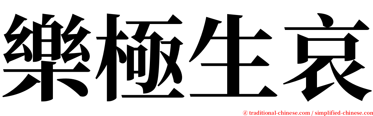 樂極生哀 serif font