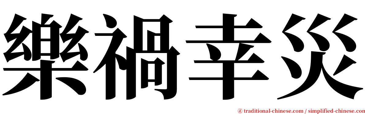 樂禍幸災 serif font