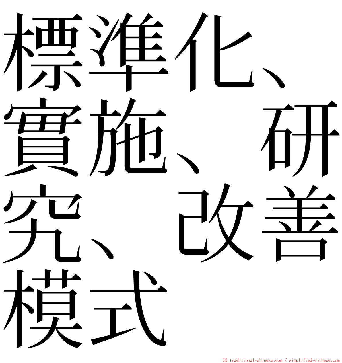 標準化、實施、研究、改善模式 ming font