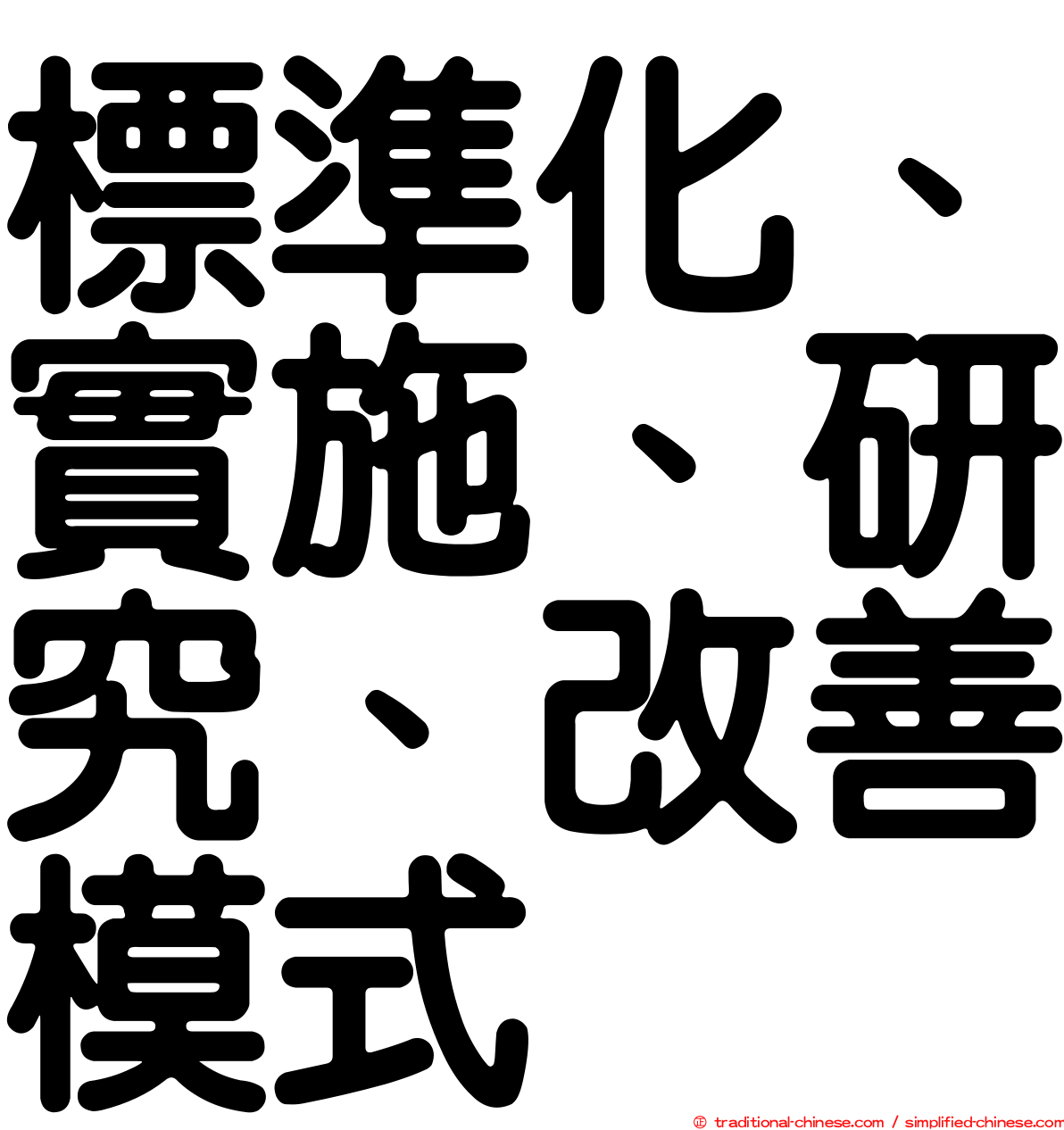 標準化、實施、研究、改善模式