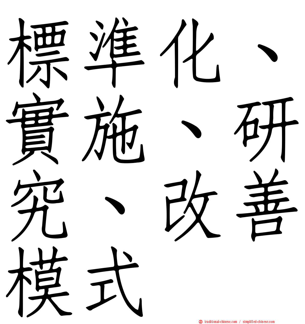 標準化、實施、研究、改善模式