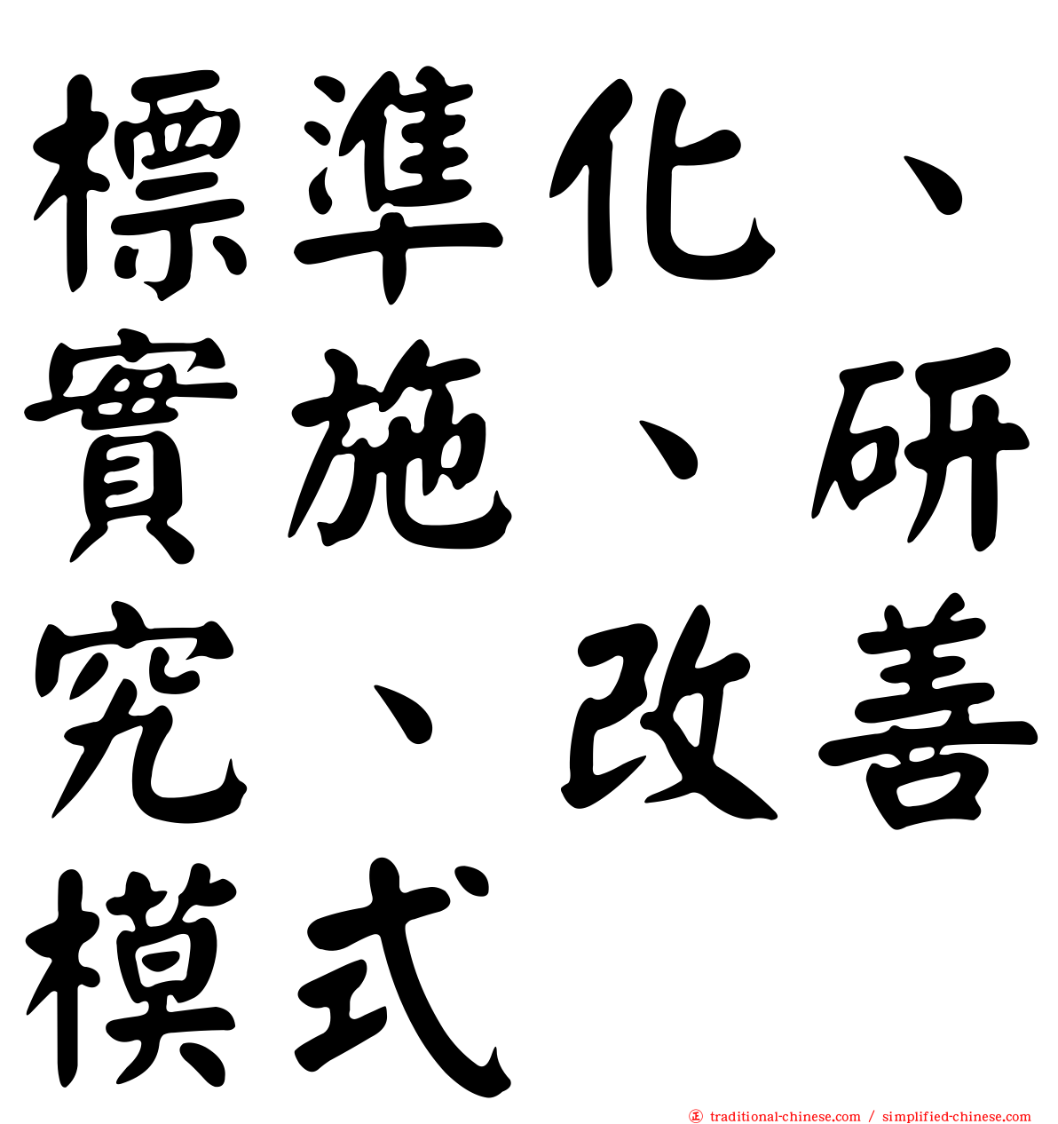 標準化、實施、研究、改善模式