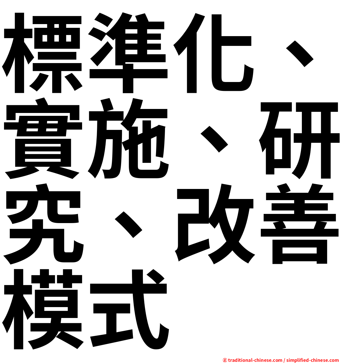 標準化、實施、研究、改善模式