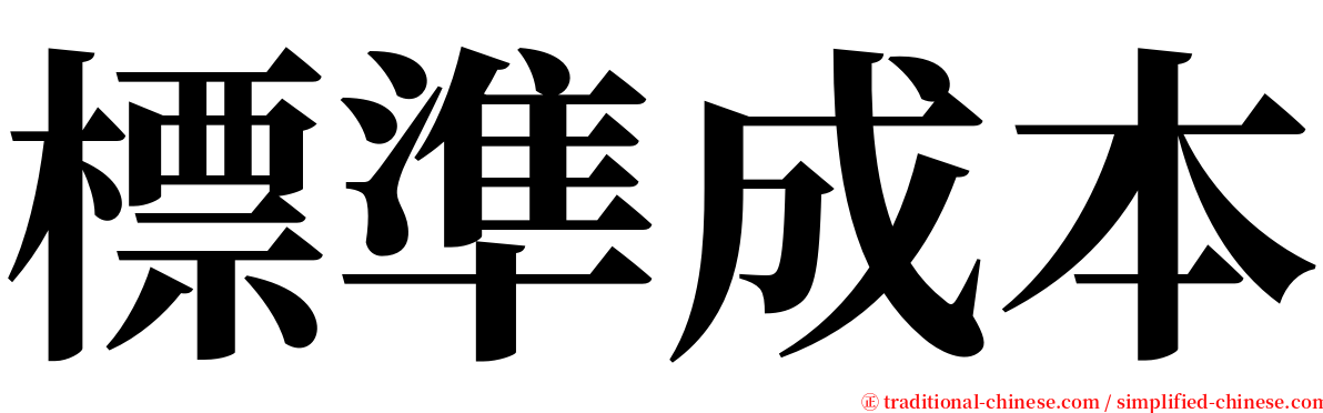 標準成本 serif font