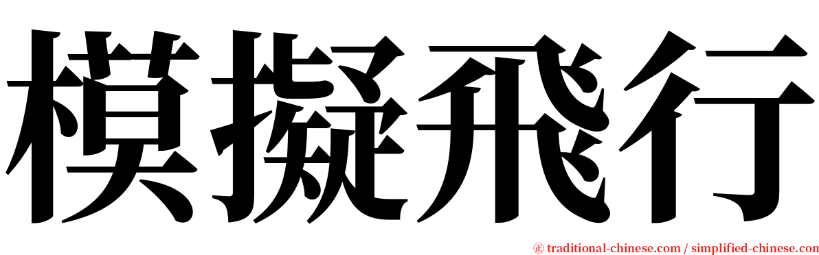 模擬飛行 serif font