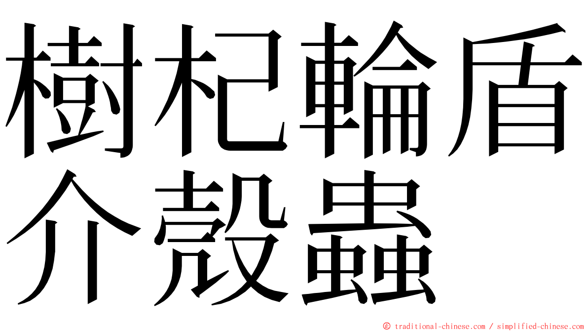 樹杞輪盾介殼蟲 ming font
