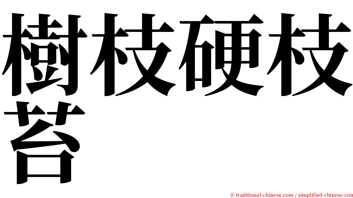 樹枝硬枝苔 serif font