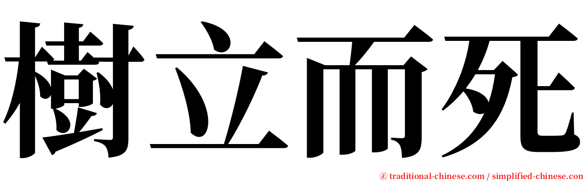 樹立而死 serif font