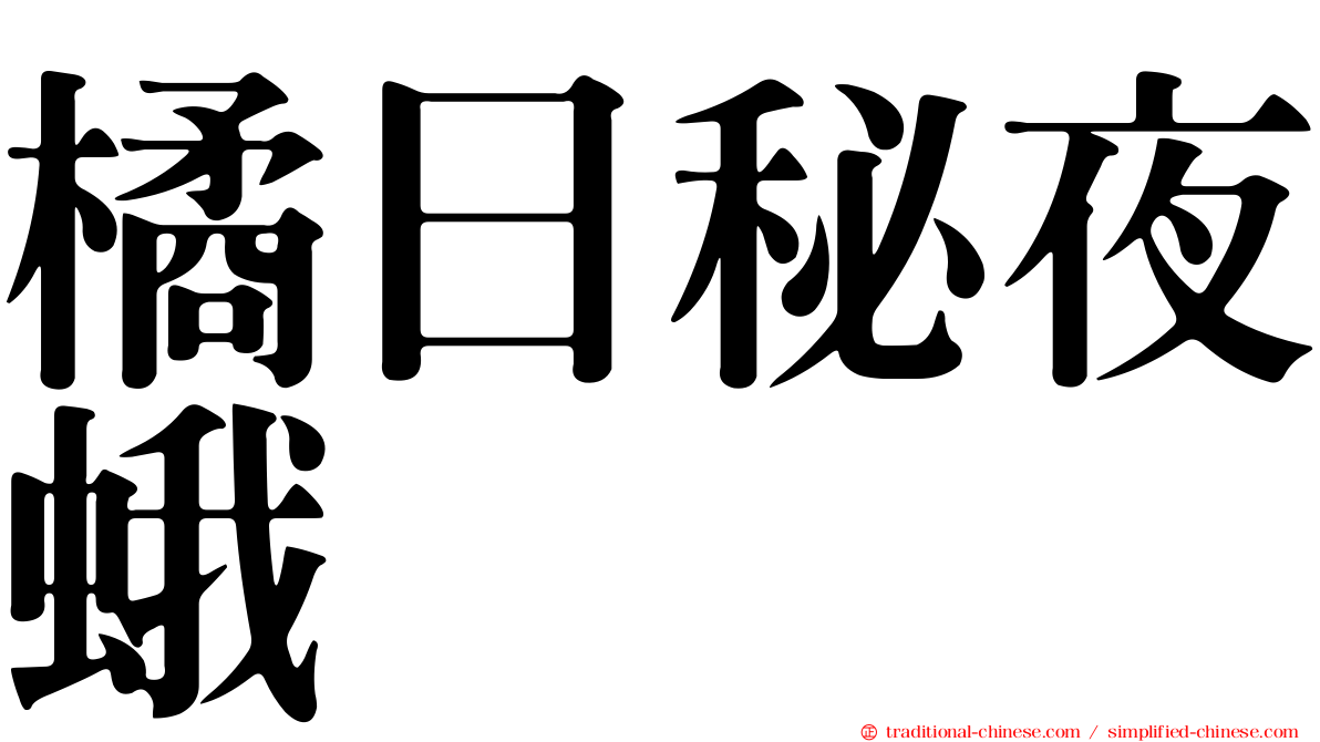 橘日秘夜蛾