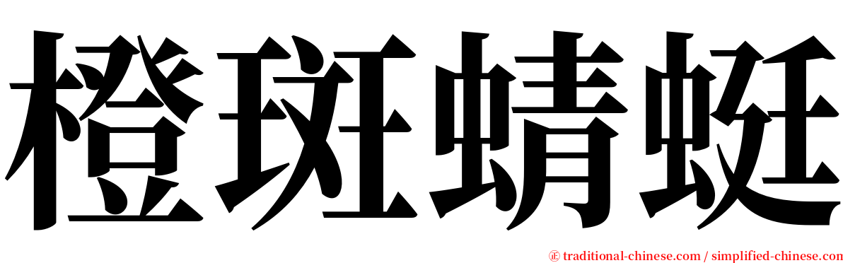 橙斑蜻蜓 serif font