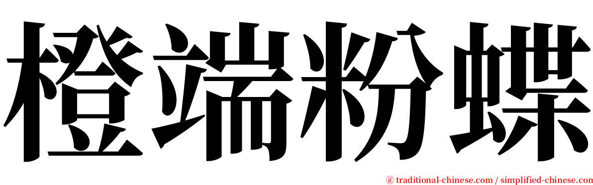 橙端粉蝶 serif font