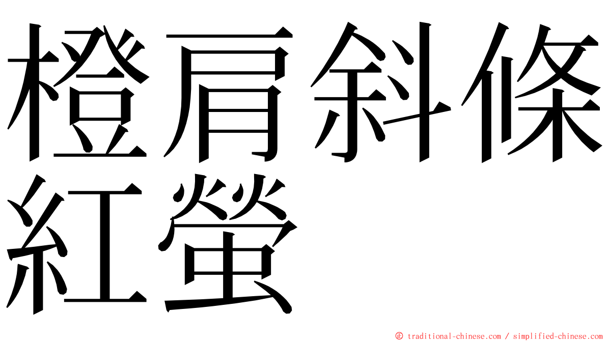 橙肩斜條紅螢 ming font
