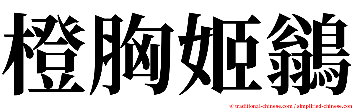 橙胸姬鶲 serif font