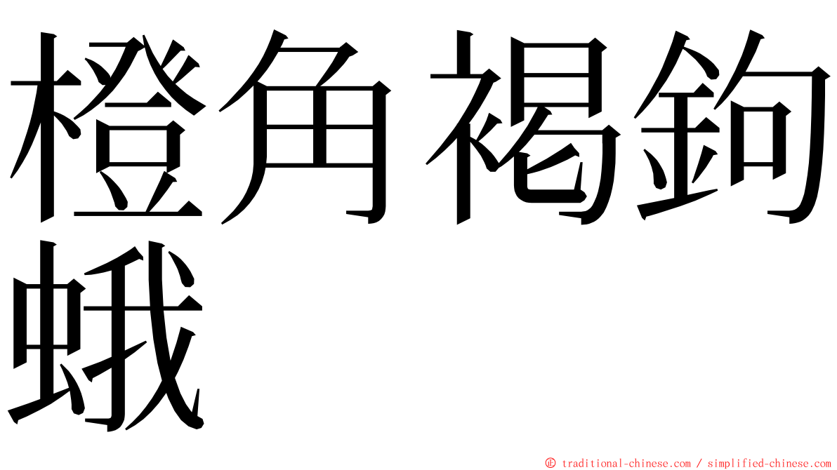 橙角褐鉤蛾 ming font