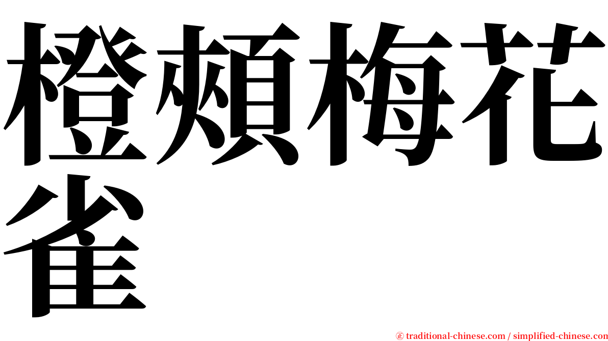 橙頰梅花雀 serif font