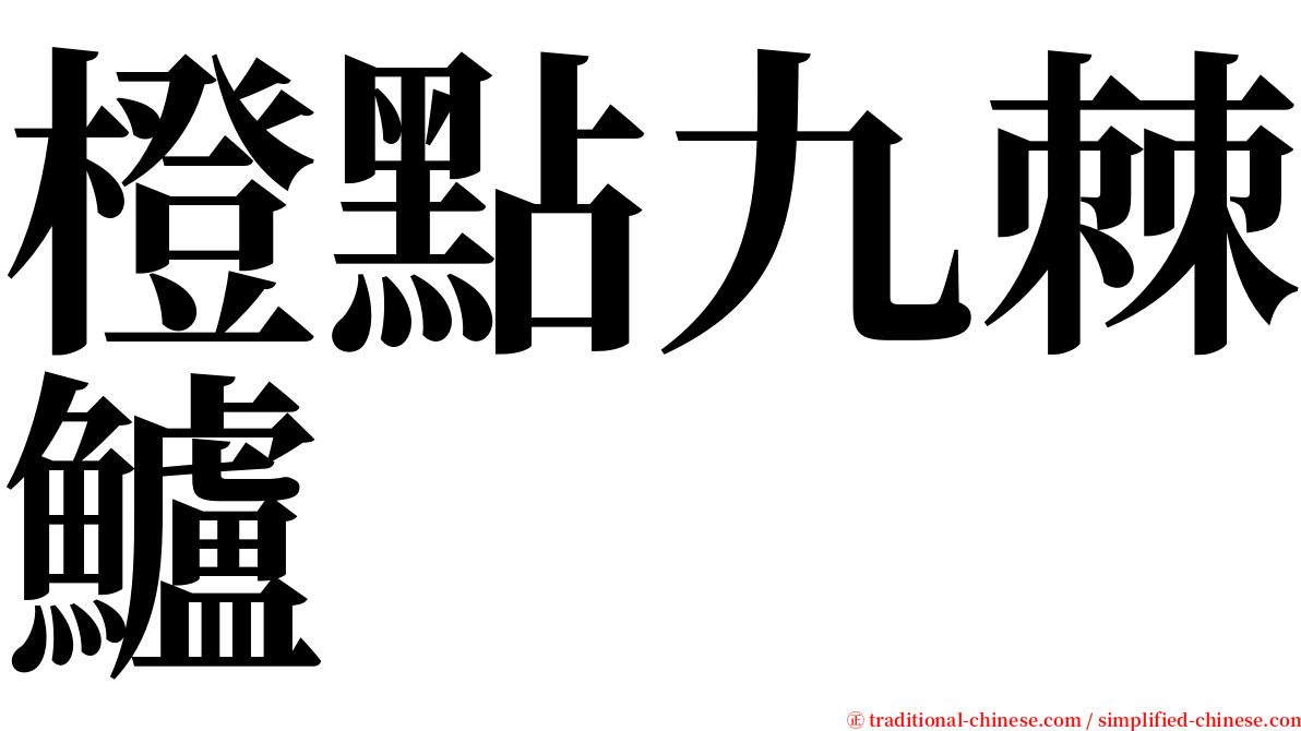 橙點九棘鱸 serif font