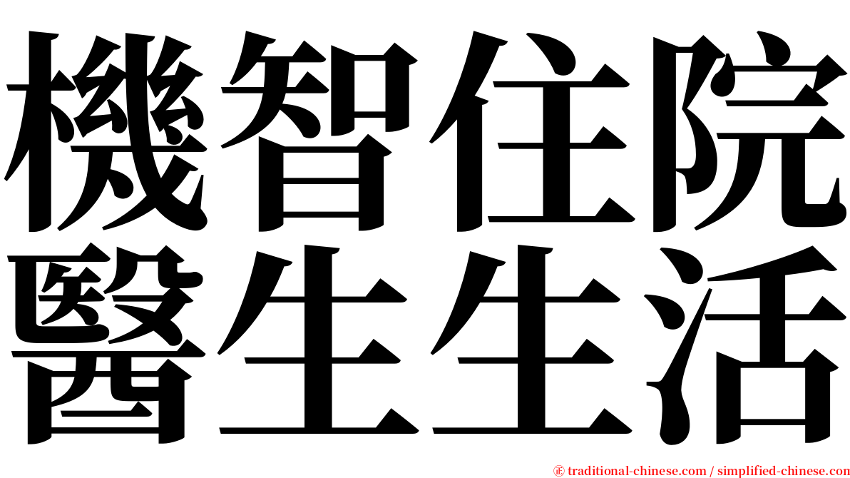 機智住院醫生生活 serif font
