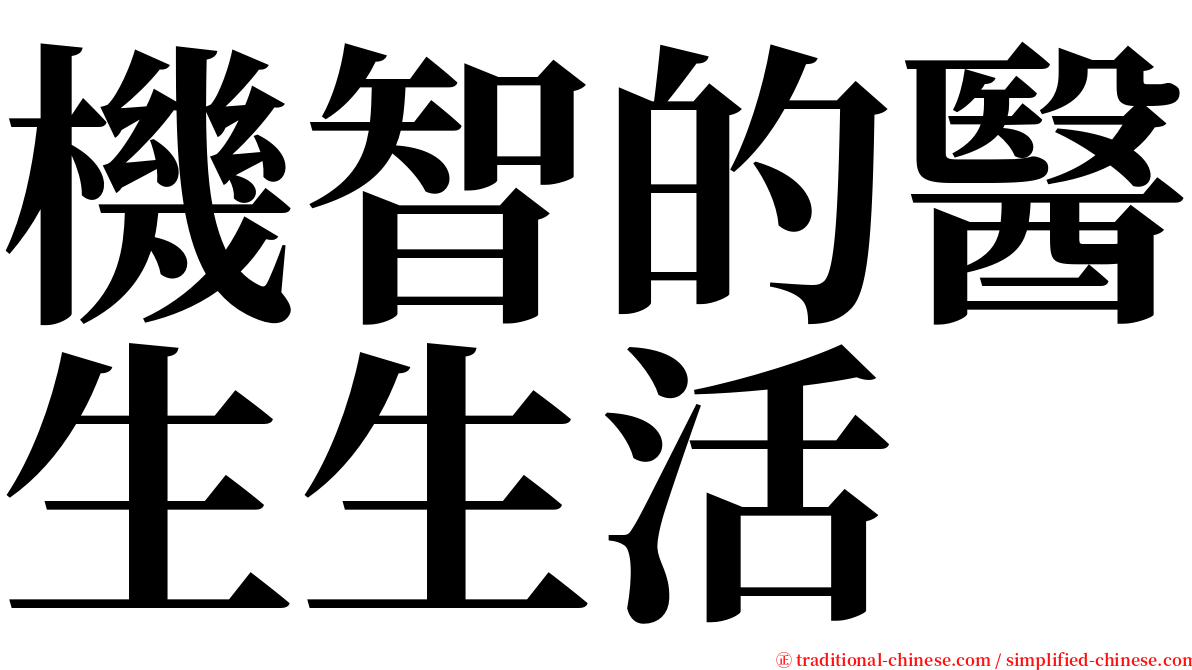 機智的醫生生活 serif font