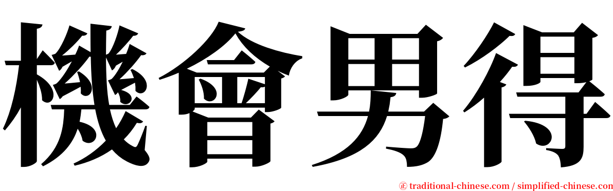 機會男得 serif font