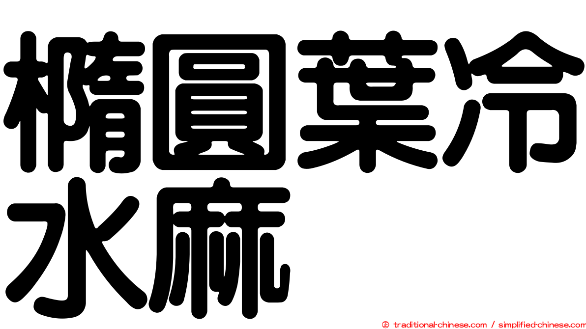 橢圓葉冷水麻