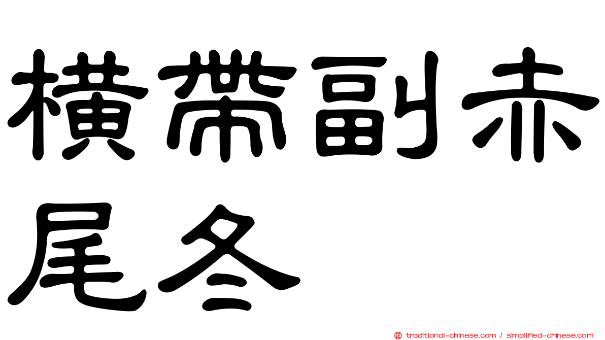 橫帶副赤尾冬