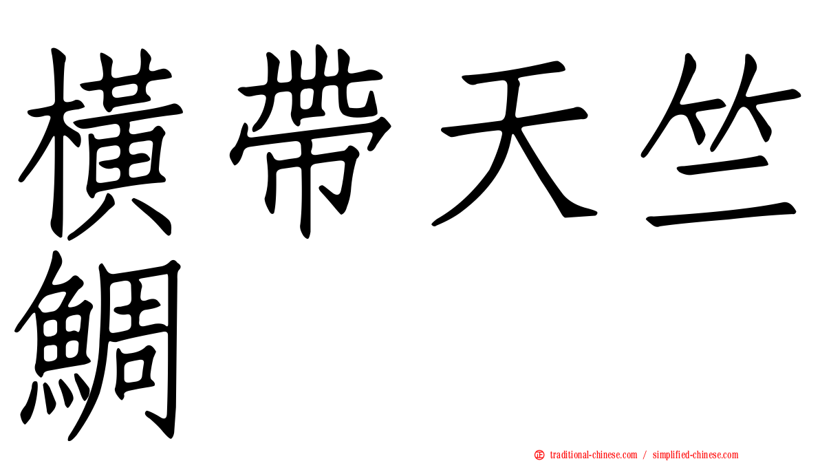 橫帶天竺鯛