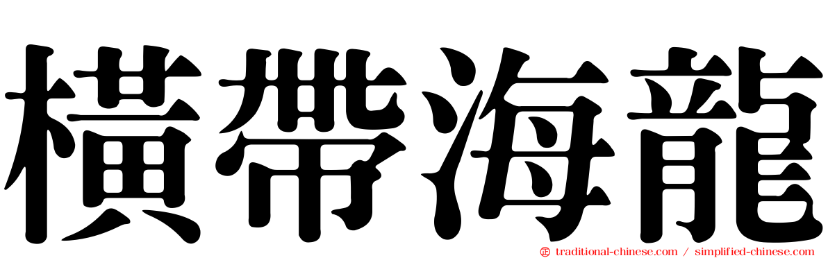 橫帶海龍