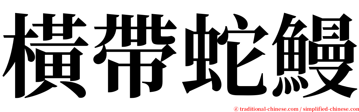 橫帶蛇鰻 serif font