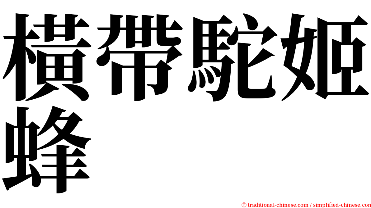 橫帶駝姬蜂 serif font