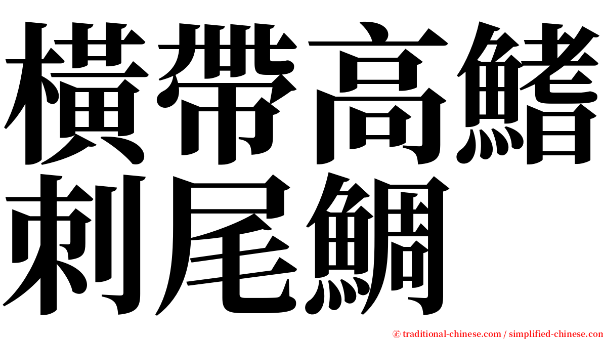 橫帶高鰭刺尾鯛 serif font