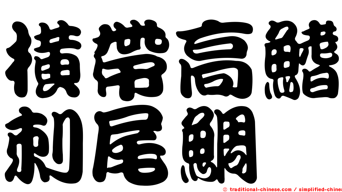 橫帶高鰭刺尾鯛
